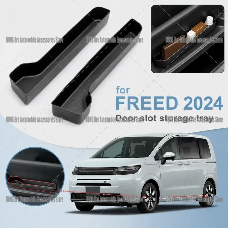 For Honda Freed 2024 Door Slot Storage Box Side Pocket Organizer Interior Trim Accessories Car Console Gap Filler