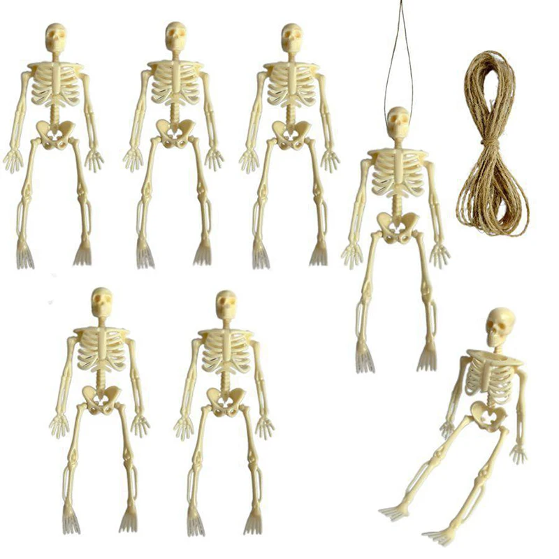 6 stücke Neue Halloween Themed Scary Orange Schwarz Grau Skeleton Anhänger Spukhaus Hause Schlafzimmer Desktop Dekoration Party Liefert – Detail 6