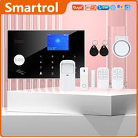 Smartrol Tuya Alarm System Kit GSM WiFi With 433 MHz Wireless Smoke Sensor Alarms and Infrared Detector  for House Hotels Shoppi