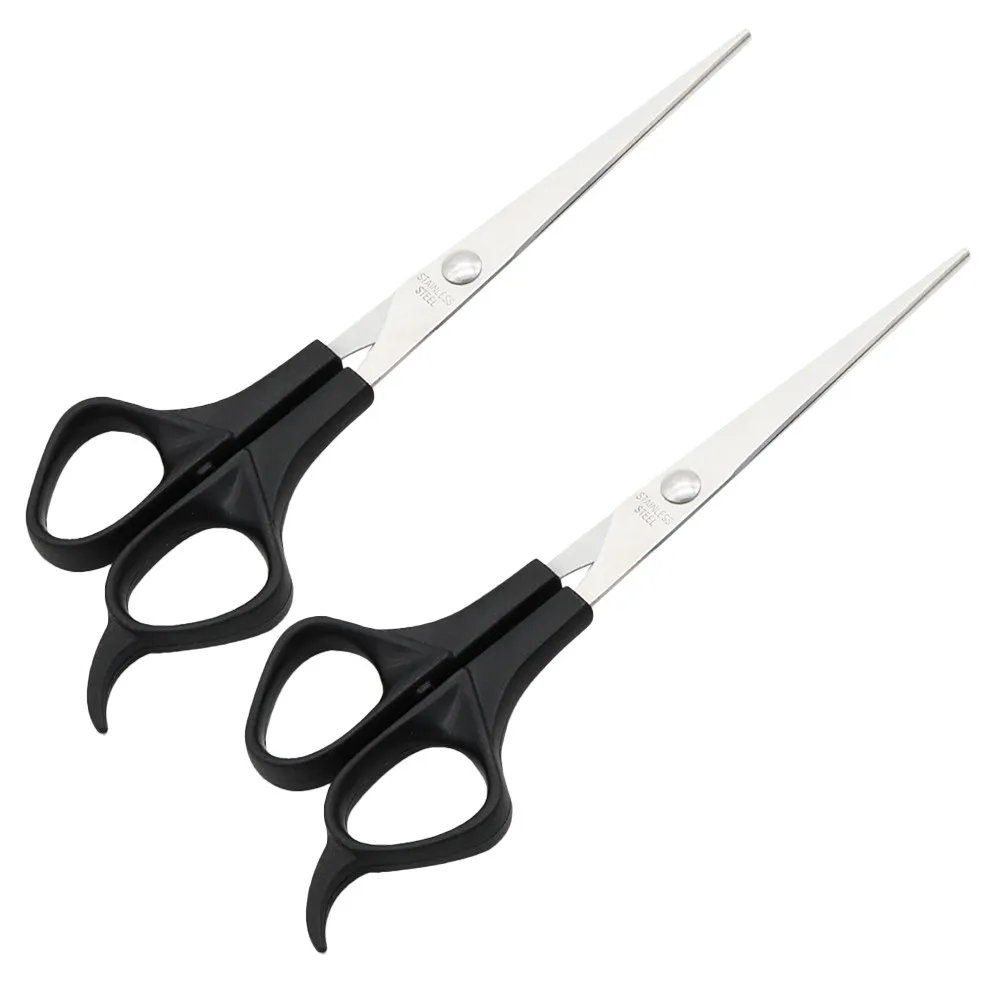 

5Pcs Professional Hair Scissors Stainless Steel PP Handle for Salon Home Cutting Black Hair Scissors Haircut Tool
