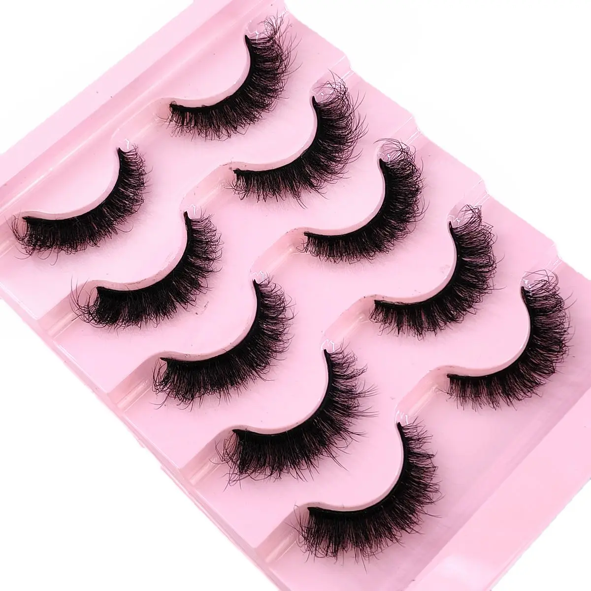 5 pares de pestañas suaves y tenues, volumen 6D, pestañas postizas de visón esponjosas, pestañas de volumen gruesas naturales, pestañas postizas naturales