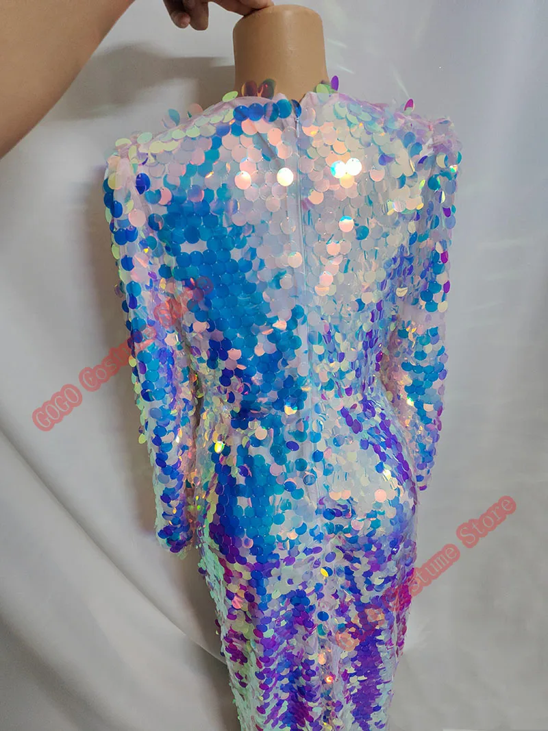 Neue In Glitter Pailletten Prom Kleider Hohe Slit V-ausschnitt Sexy Sparkling Party Kleid Plus Größe Langen Ärmeln Für Weihnachten frauen