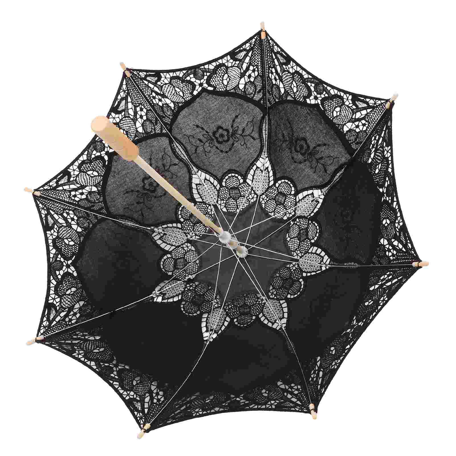 Lace Umbrella Vintage Decor Flower Shape Decorative Wedding Supply Parasol Umbrellas Bride Rain