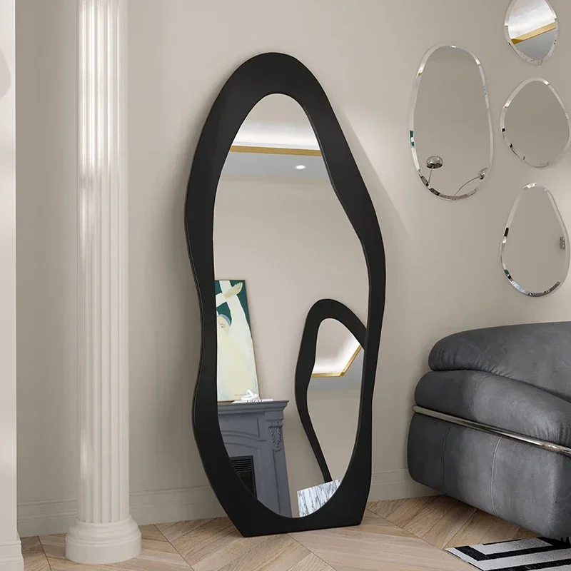 

Современное напольное зеркало для спальни, простое, минималистичное, нестандартной формы, в стиле Cloud Cream, акриловое, для девочек, декоративное