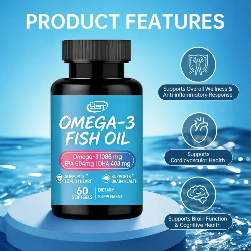Omega-3 Soft Capsules 1086mg Containing EPA 604mg DHA 403mg 60 Capsules