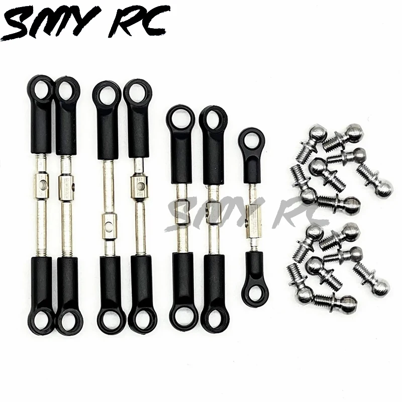 Wltoys 144001 144002 144010 124016 124017 124018 124019 7Pcs Front Rear Tie Rod Linkage Servo Link Rod Set RC Car Spare Parts W