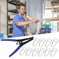 Veerklem Tang Met 10 Verstekklemmen Houtbewerkingsgereedschap Tang En Clips Voor Frames Lijstwerk Houten Composiet Verstekhoeken