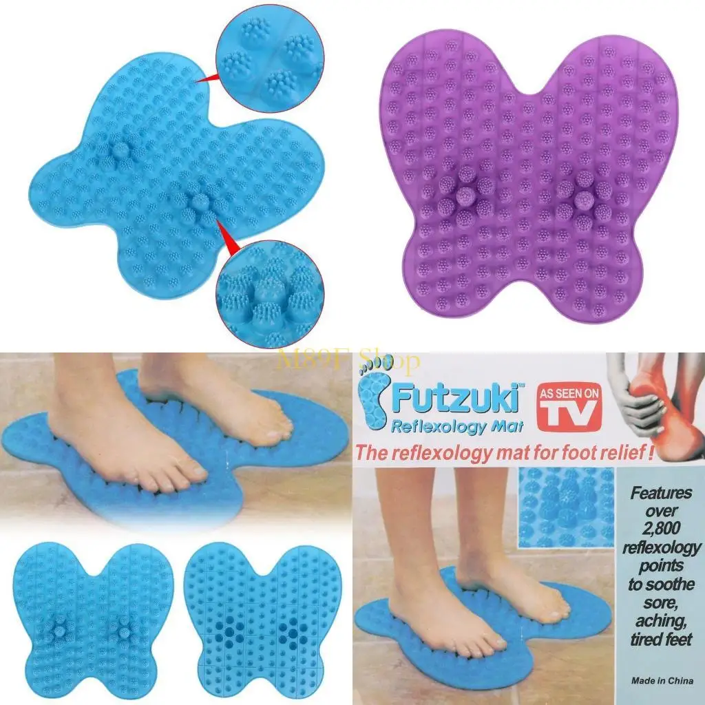 M89F Reflexology Walk Stone Pain Relieve Foot Leg Massager Mat for Health Care Acupressure for Butterfly Finger Pressing Plate