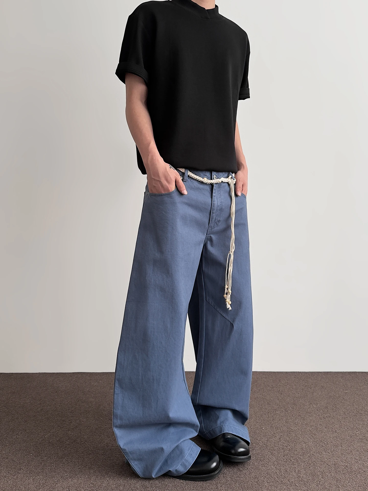 

Американские рабочие брюки из чистого хлопка в стиле ретро, мужские модные брюки Cleanfit, прямые расклешенные повседневные брюки, дизайн ножа