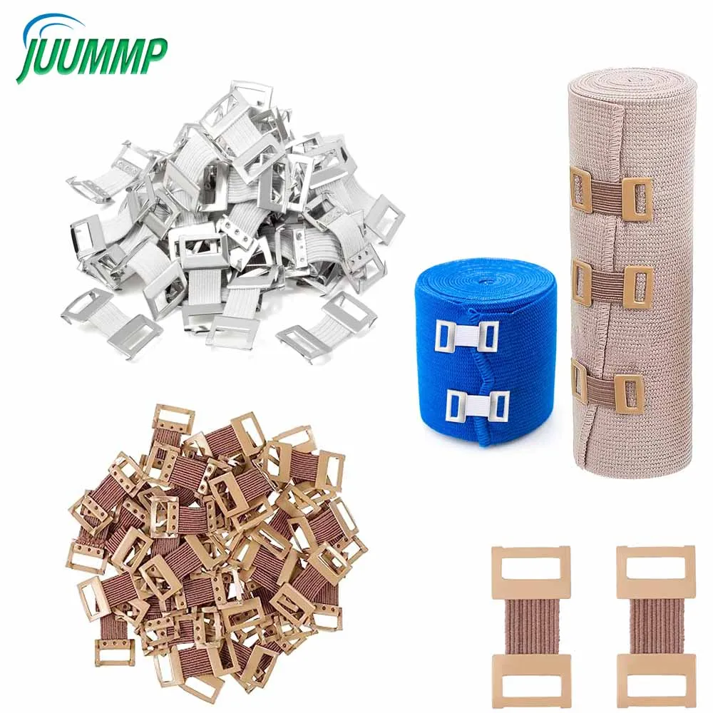 10Pcs/Set Bandage Wrap Clips Replacement Elastic Bandage Wrap Stretch Metal Clips Fixation Clamps Hooks First Aid Kit for Sport