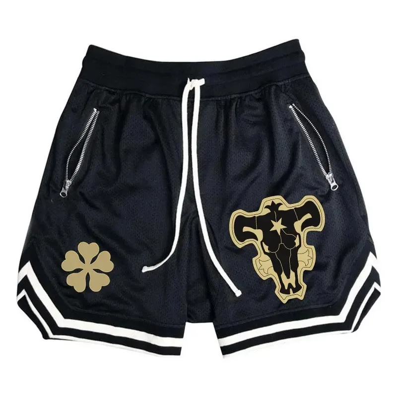 Anime Black Clover Basketball Shorts Men\'s Sports Gym Shorts Summer Fitness Joggers Casual Breathable Short Pants Scanties Male