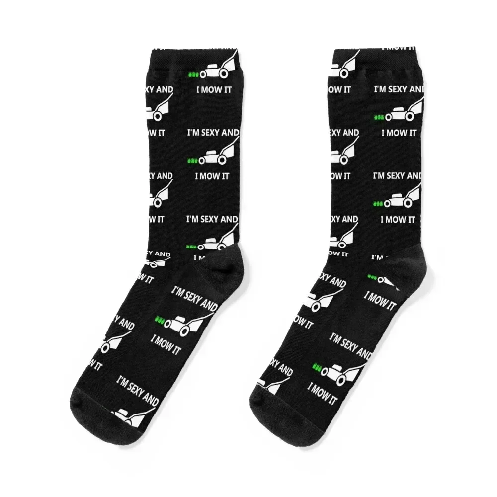 I'M SEXY AND I MOW IT Funny GIFT Socks sheer valentine gift ideas floor floral Socks Men Women's