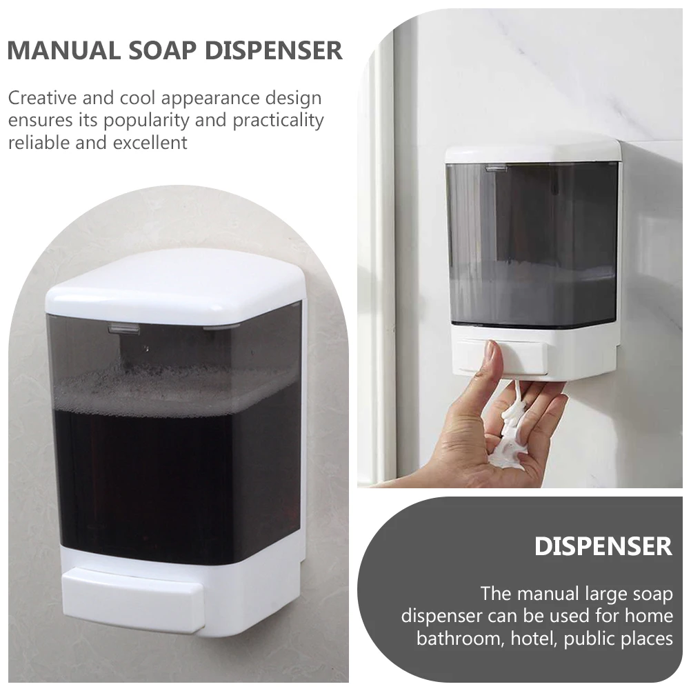 

Wall Mounted Soap Dispenser Plastic Kitchen Bathroom Sponge Hanging Dispensers Refillable Reusable Hand Press Type Shampoo