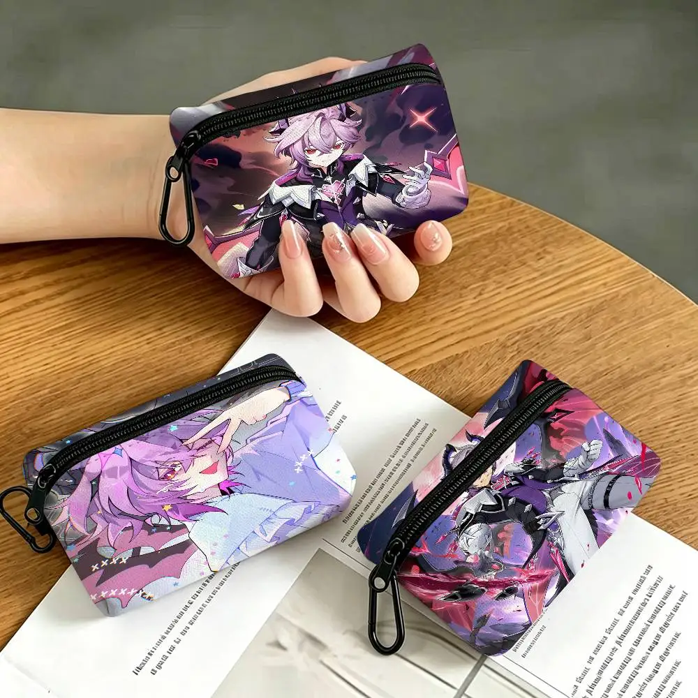 Genshin Impact Durin Anime Oxford Cloth Zipper Coin Purse Portable Hanging Key Pouch Organizer For Travel Cosmetic Bag