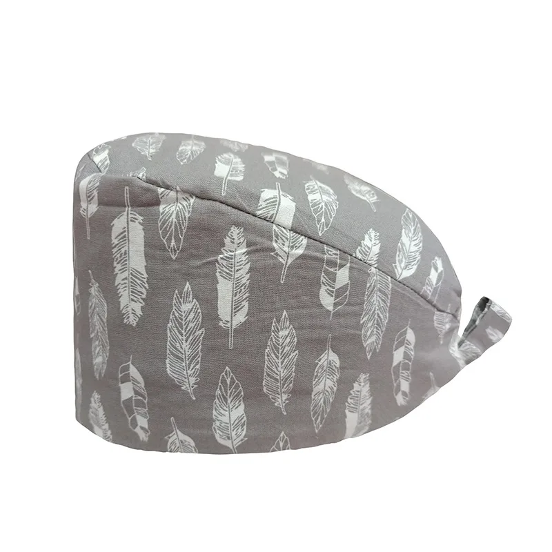 Berretti chirurgici da donna Stampa Infermiera Scrub Cappello in puro cotone Cappello infermieristico medico Dentista Lab Salone di bellezza Clinica