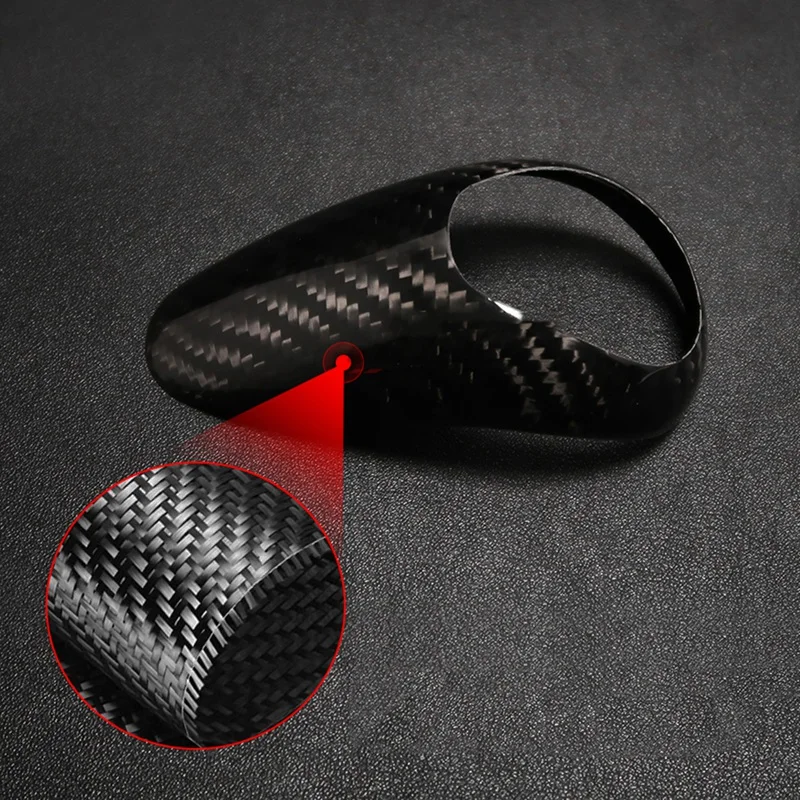 2Pcs Real Carbon Fiber Gear Shift Knob Handle Cover Panel Trim For-BMW M2 F87 M3 F80 M4 F82 M5 F10 F85 X5M X6M F12