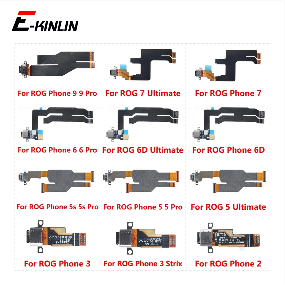 For Asus ROG Phone 1 2 II 3 Strix 5 5s 6 7 8 9 Pro 6D Ultimate Power Charging Port Dock Plug Connector Charger Board Flex Cable