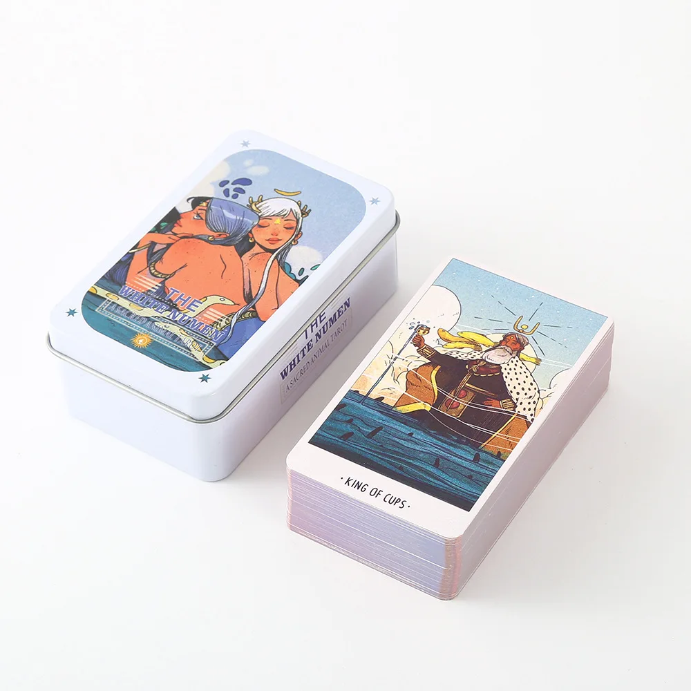 

White Numen Sacred Animal Tarot deck white Edge78 Cards Tin Metal Box Party Personal Entertainment Women Girls Cards Game