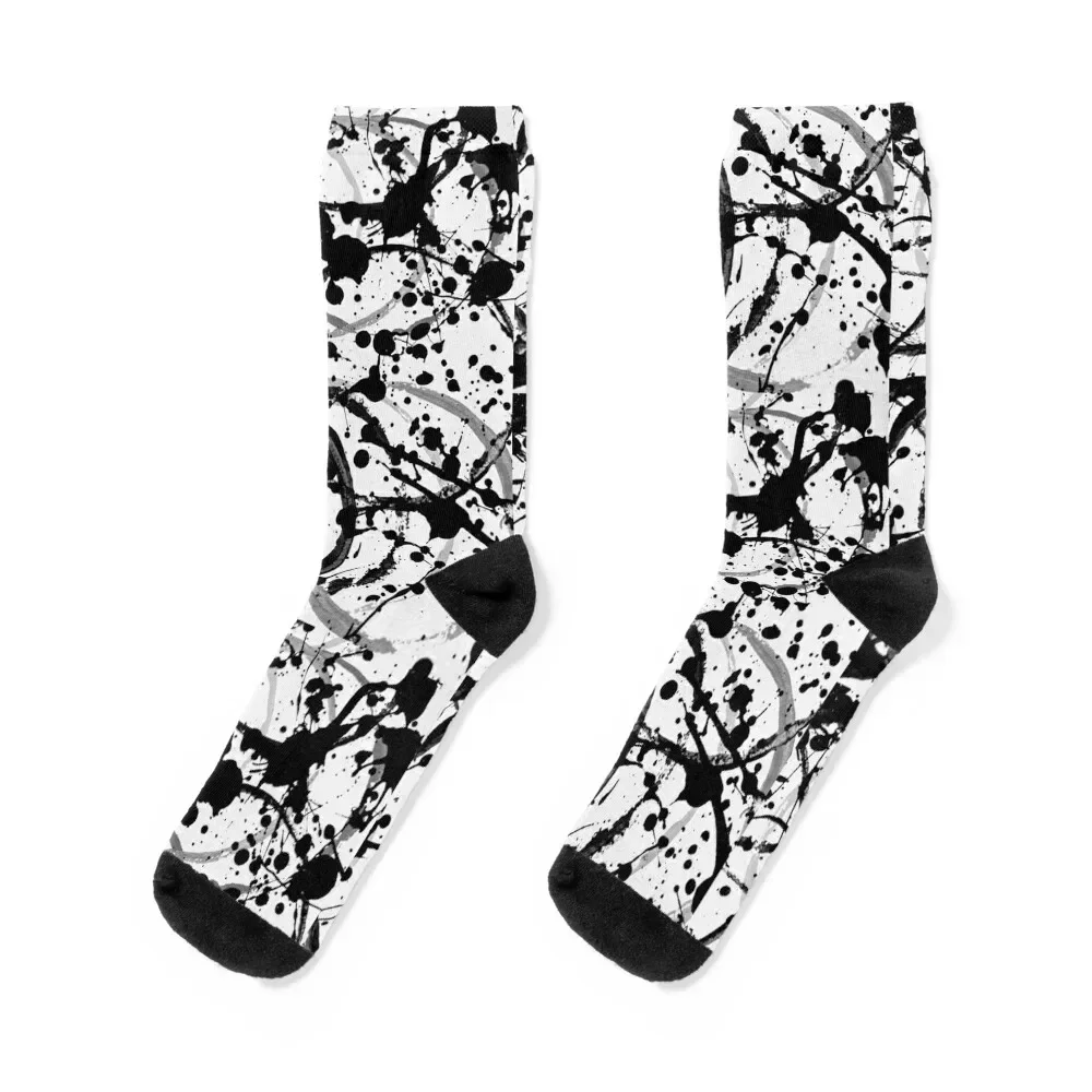 

Monochromatic paint circles and splatters Socks designer brand loose Socks For Women Men's