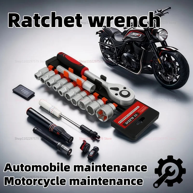 

Набор автомобильных головок из 12 предметов с храповым ключом 1/4, сверхмощные шестиугольные инструменты для ремонта, ящик для инструментов для обслуживания автомобиля