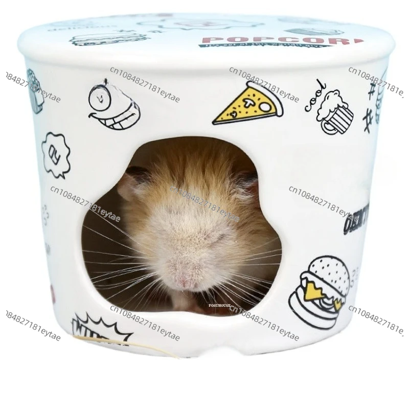 Europäischer Keramik-Hamsterkäfig, Minimalistisches Kleintierhaus für Wohnzimmer & Balkon