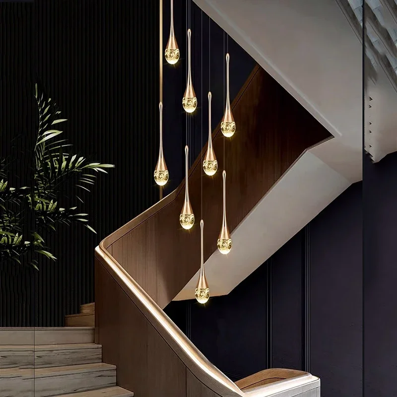 

Modern Minimalist Chandelier for Living Room Bedroom Staircase Pendant Lamp Home Decor Indoor Lighting Hanging Luster Fixture