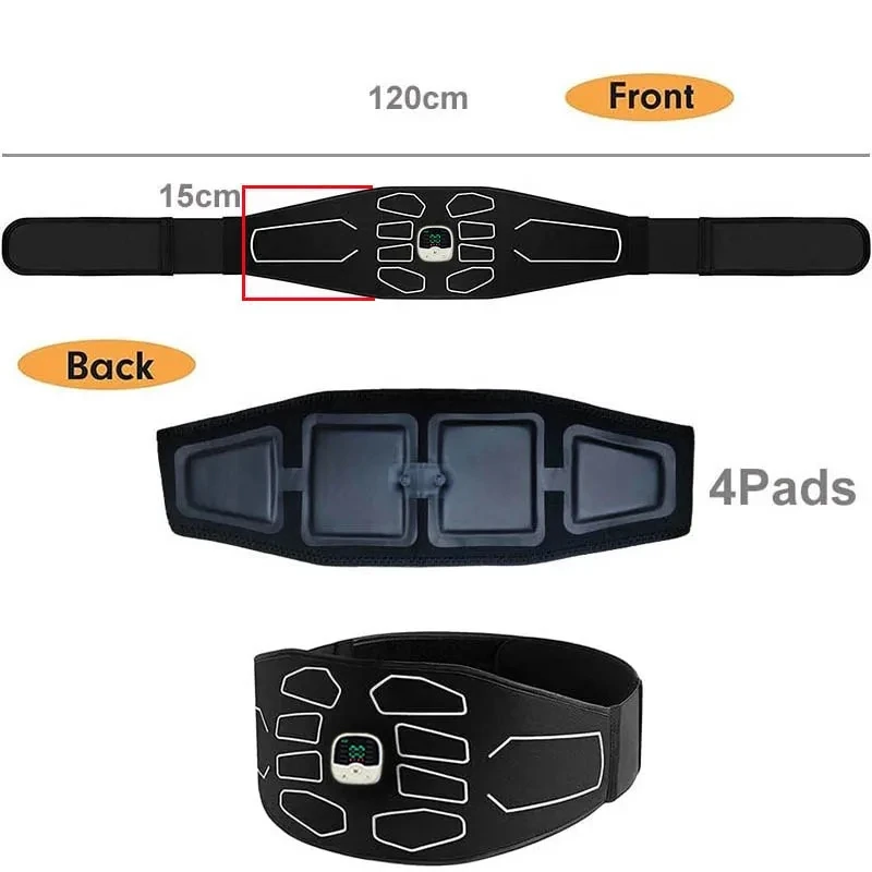 Electronic EMS Muscle Stimulator Abdominal Toning Belt With Remote Control Ab Trainer Fitness Equipment For Home USB Recharge