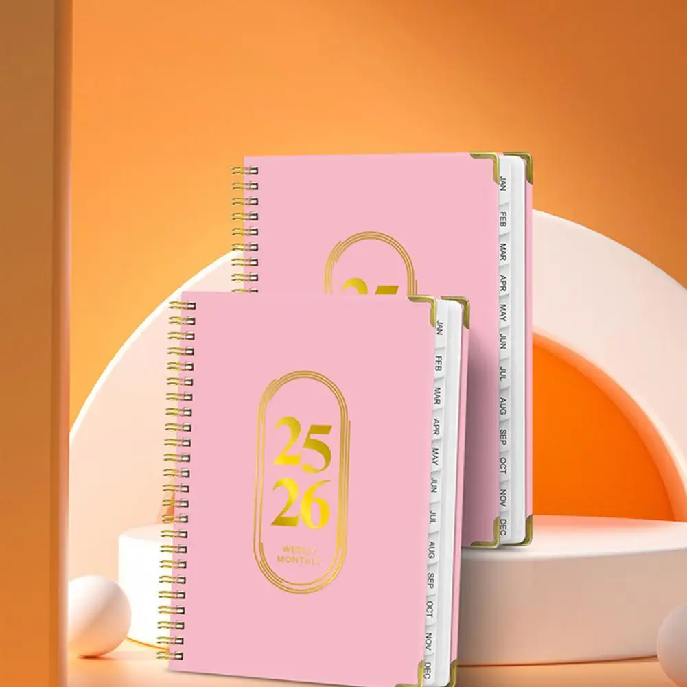 Органайзер для окончательных композиций в жизни 2025-2026, набор планировщиков, 18 месяцев, еженедельно, ежемесячная, спираль, повестка дня с наклейками для офиса