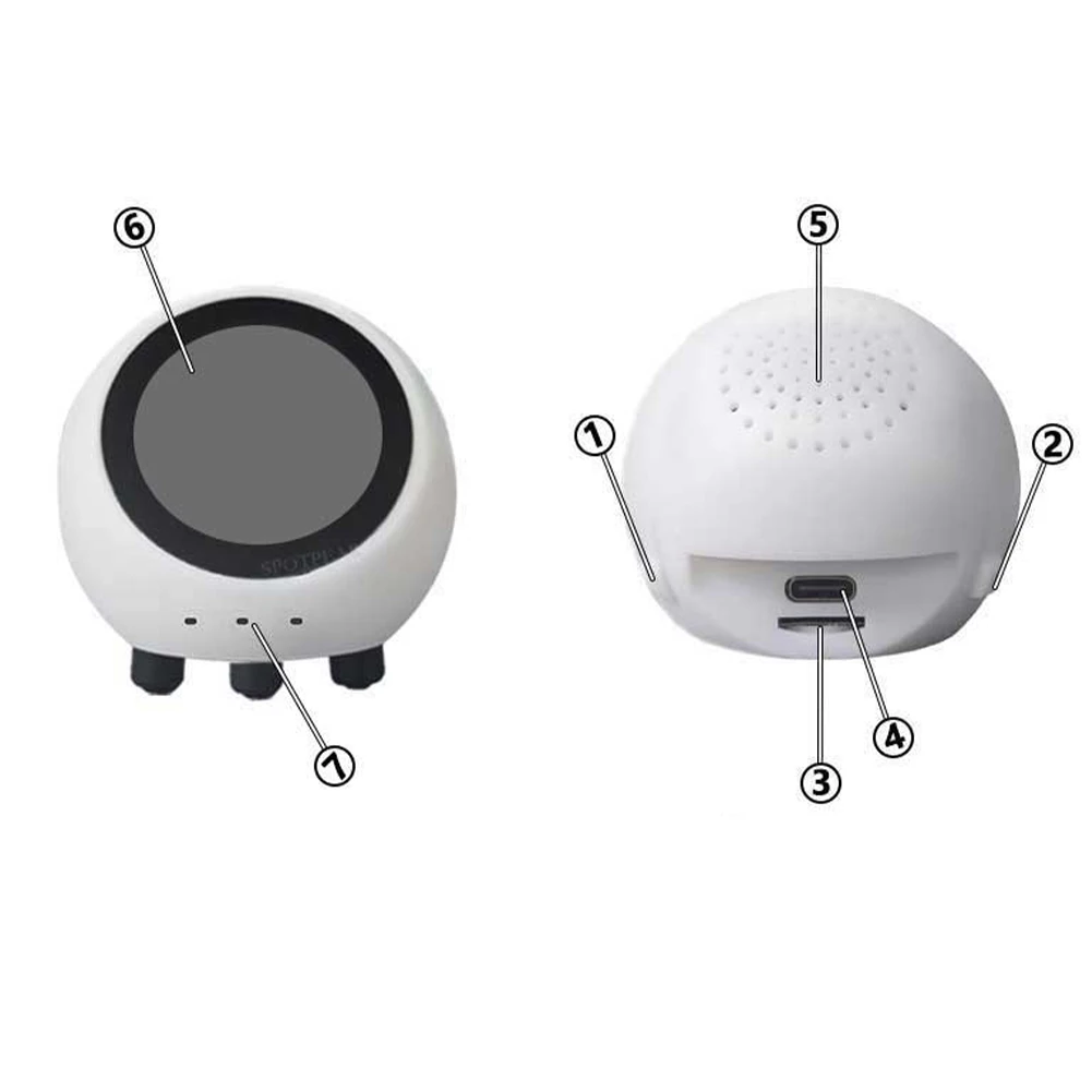 Robot Chat vocale AI Mini robot multifunzione Ornamenti da tavolo Display LCD Robot assistente intelligente 1,28 pollici per la decorazione domestica