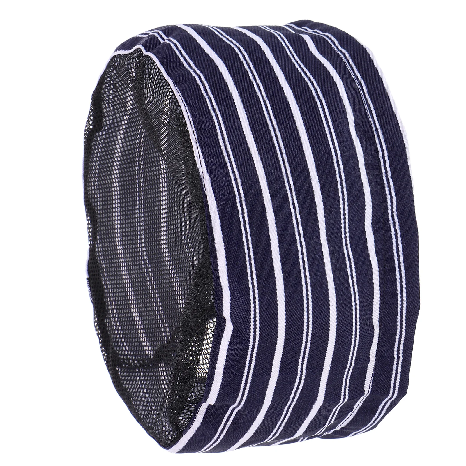 Blue White Striped Chef Hat Breathable Mesh Top Unisex Kitchen Cooking Cap For Restaurant Hotel Staff Reusable Workwear