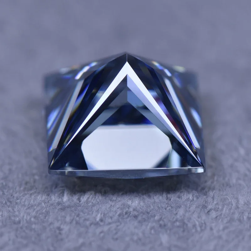 Moissanit im Prinzessinnen-Schliff, Primärfarbe Königsblau, für Schmuckherstellung, DIY-Ring, Halskette, Ohrringe, Materialien mit Zertifikat – Detail 2