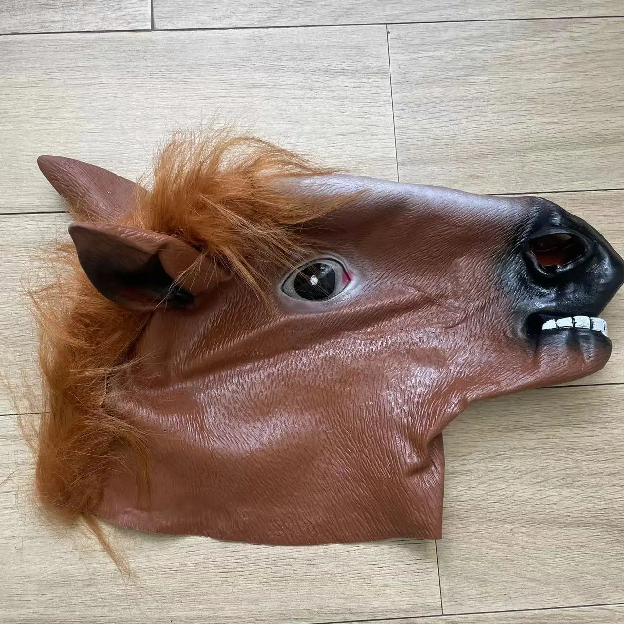 Horse Cosplay Brown Horse Head  Animal Cosplay Latex Head Cover Adult Halloween Cosplay Costumes Carnival disguisment