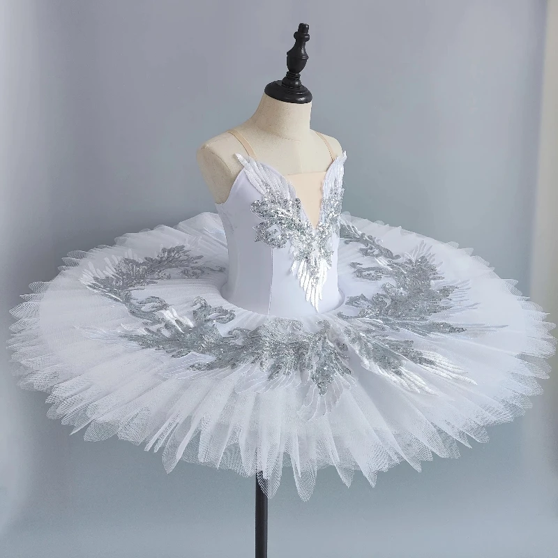 Costumes professionnels de spectacle de crêpes de Ballet du lac des cygnes, robe de soirée de ballerine, tenue de Ballet pour enfants, robe Tutu de princesse