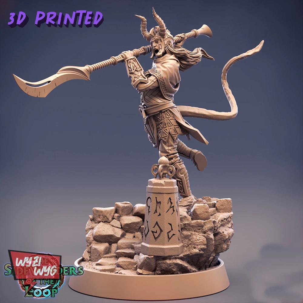 

Tiefling Miniature, Shadow Lancer Figure, Rogue, Flighter, 40K 3D Printed Resin Model, Fantasy Proxy Tabletop, Wargame, Dnd TRPG