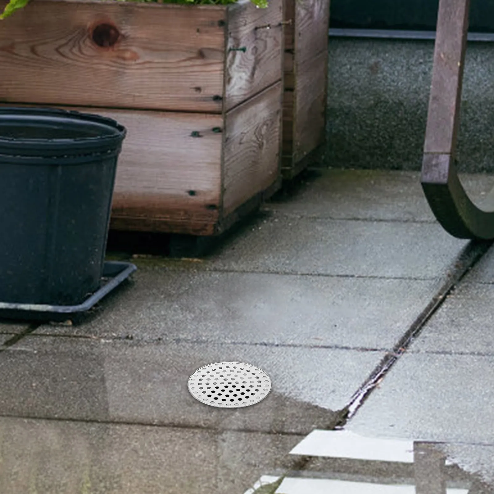 

2Pcs Stainless Steel Floor Drain Cover Heavy-Duty Metal Drain Cover for Outdoor Balcony