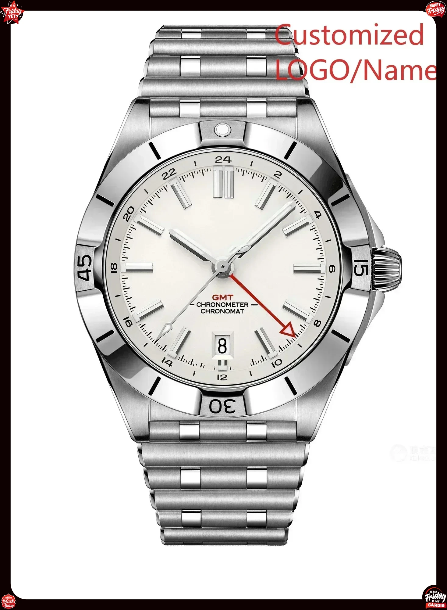 

Спортивные часы A191 Super-LumiNova, зеленые, синие, GMT Chronomat, автоматические, механические, из нержавеющей стали 904L, на заказ