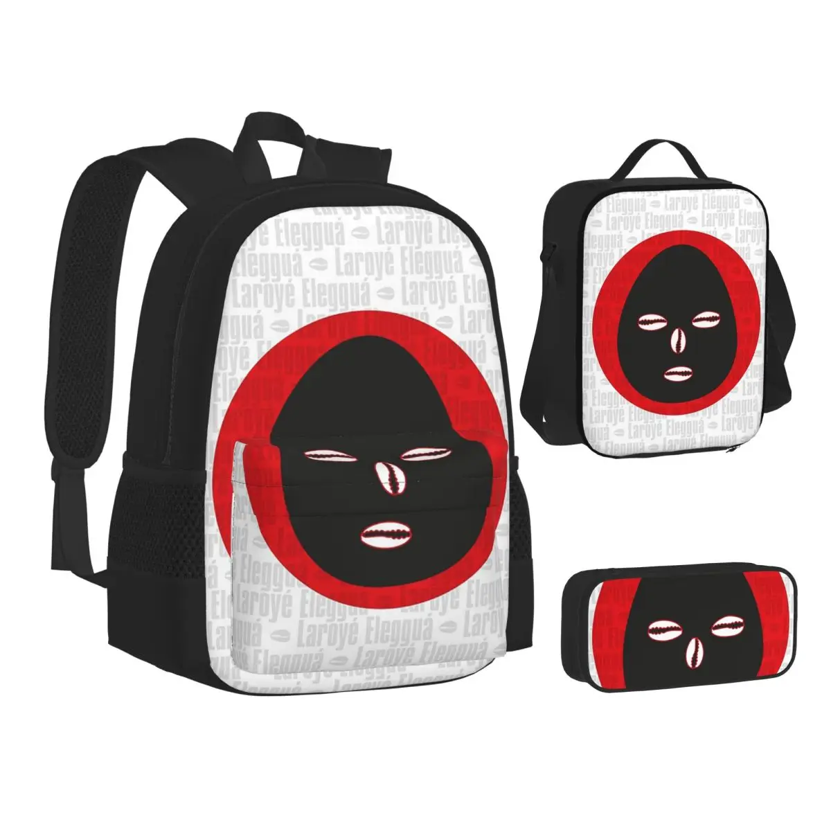 Eleggua Backpacks Boys Girls Bookbag Children School Bags Kids Rucksack Lunch Bag Pen Bag Three-Piece Set