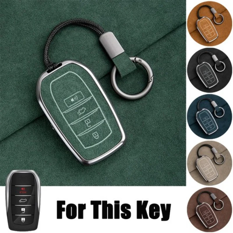 

Замшевый кожаный чехол для ключей от автомобиля A + из цинкового сплава для Toyota Highlander Fortuner RAV4