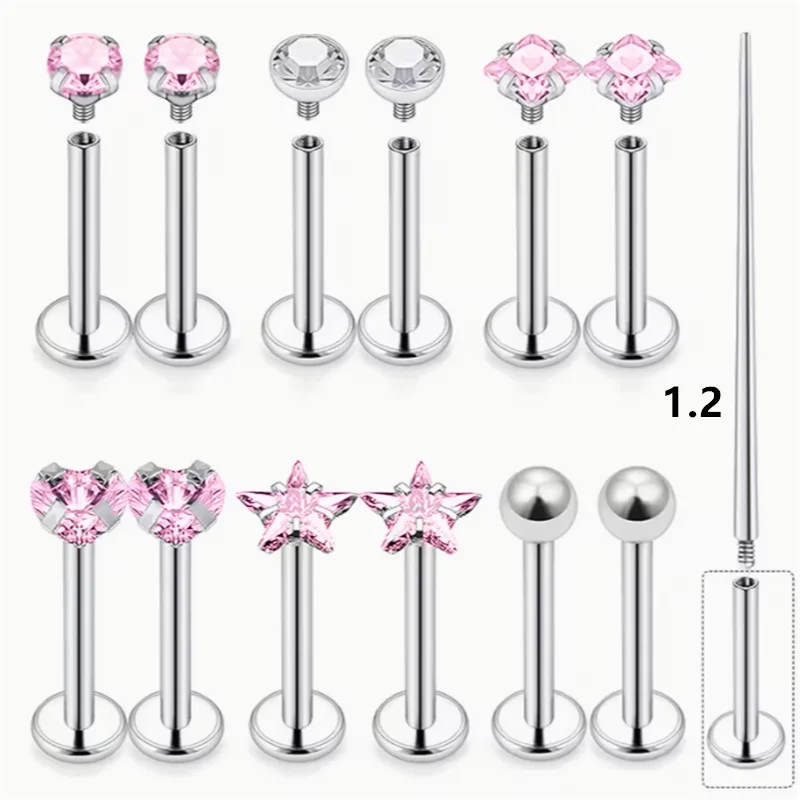 13 Stücke 16G Lippe Labret Medusa Ringe Ohrstecker Edelstahl Schlangenbiss Lippenringe Knorpel Tragus Helix Daith Ohrringe Für Frauen Männer