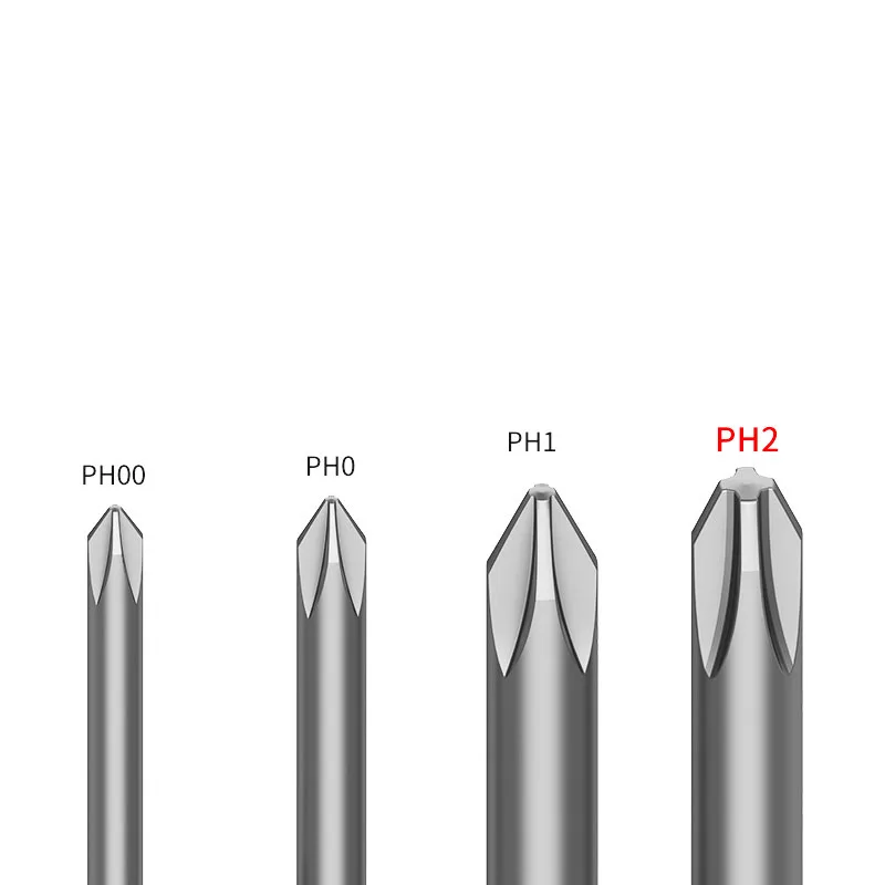 10pcs 80mm Full length Magnetic 800 Round Shank Electric Phillips Screwdriver bit Cross Screwdriver Bits PH00 or PH0 PH1 PH2