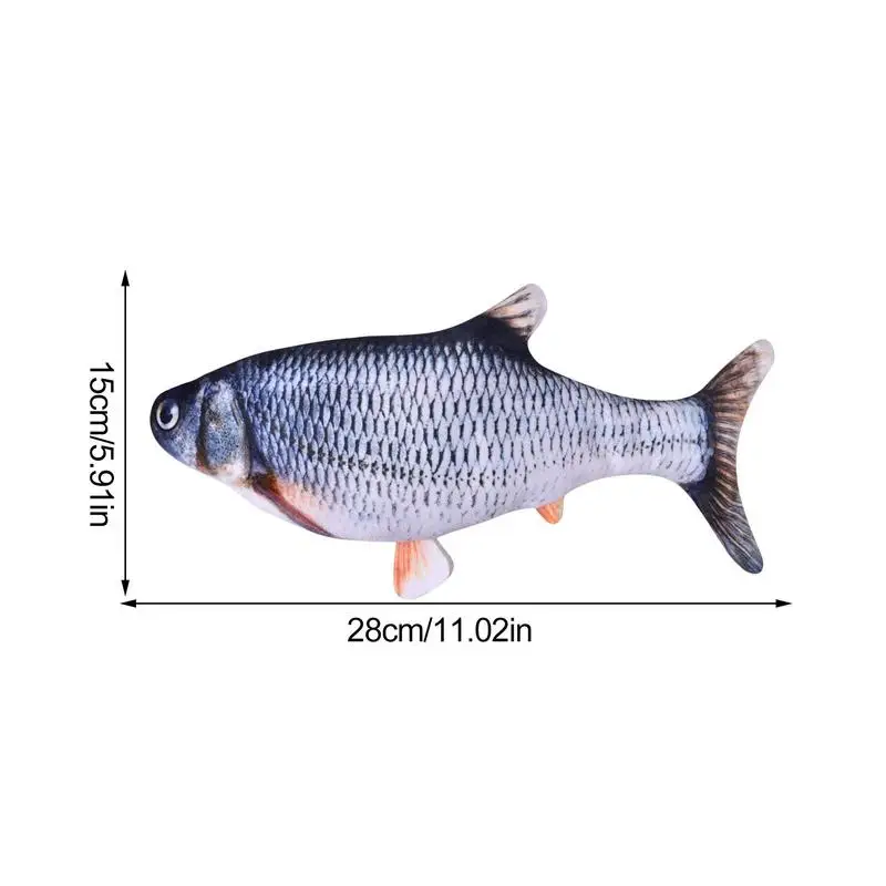 Cat Fish Toy Flappy Fish Interactive Dog Toy Flopping Fish Toy For Dogs Electric Moving Flopping Fish Plush Interactive Cat Toy