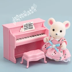 1:12 Dollhouse Koala Miniature Furniture Simulation Music Electric Piano Decoration Micro Model Girl Playhouse Birthday Gift Toy