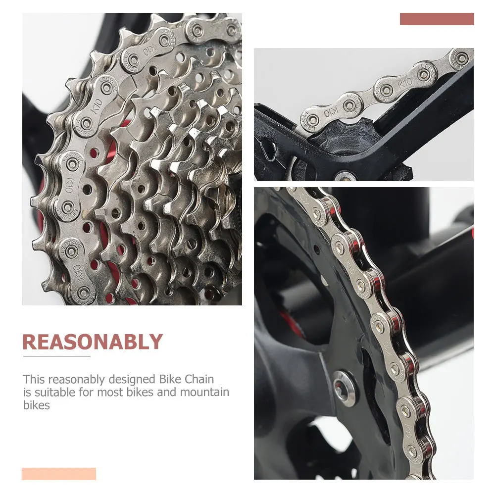 

Bicycle Chain For Mountain Bike Sturdy Roller Chain Wear Resistant Rust Proof Detachable Link Connector Cycling Supply
