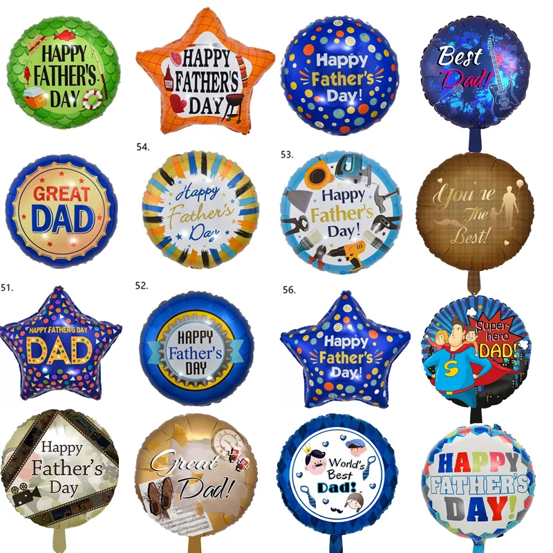 

50pcs balloons Spanish Happy Father's Day Helium Globos Feliz Dia Super Papa Foil Balloon father mother Party Decoration Globos