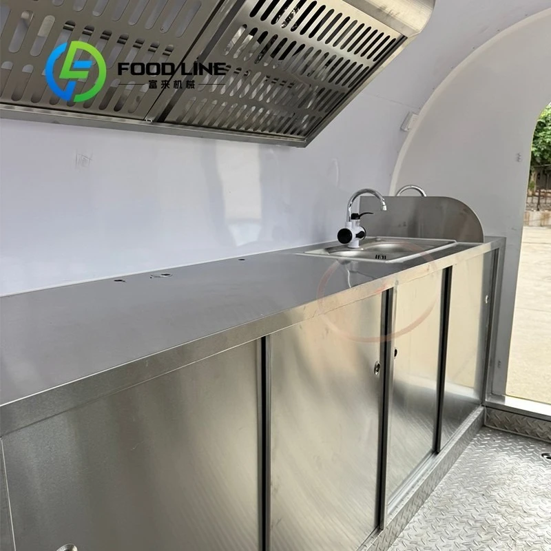 شاحنة طعام متنقلة مجهزة بالكامل، عربة مقطورة لمطعم بيتزا هوت دوج للبيع حسب الطلب #3