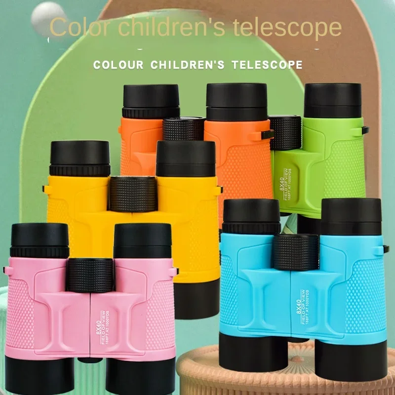 Foreign Trade New 8 × 40 Children's Binoculars Full Optical High Definition Eye Protection Outdoor Adventure Glasses Color