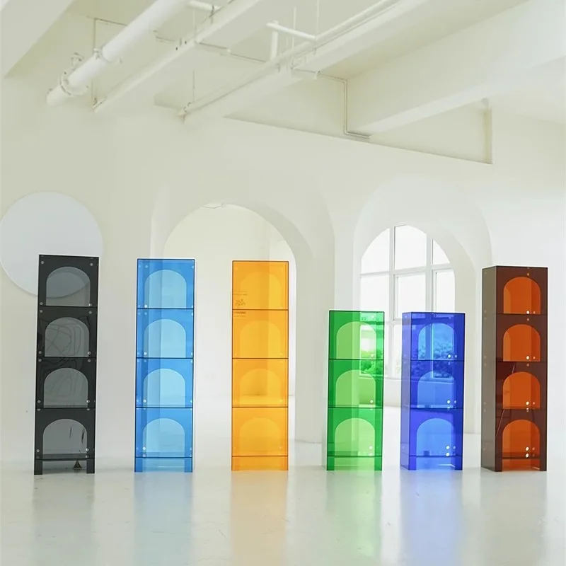 

Nordic acrylic study room figure display cabinet bookshelf multi-layer storage designer living room storage cabinet bookcase