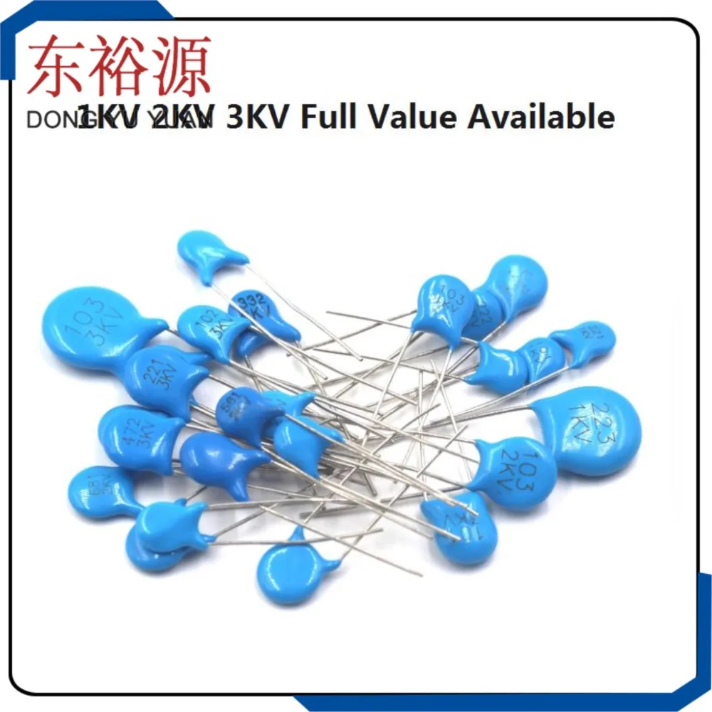20PCS 472 10nf 103 101 221 Ceramic Capacitor 3000V 5PF 10P 15P 20P 22P 27P 30P 47P 56P 100P 220P/PF 1nf 3KV 102 2.2nf 222 4.7nf