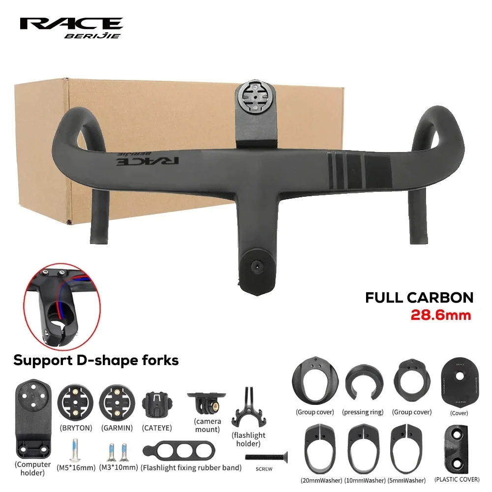 

ULLICYC Road Bicycle Full Carbon Fiber T800 Integrated Handlebar,Full Internal Routing High rigidity Cockpit Racing Bike