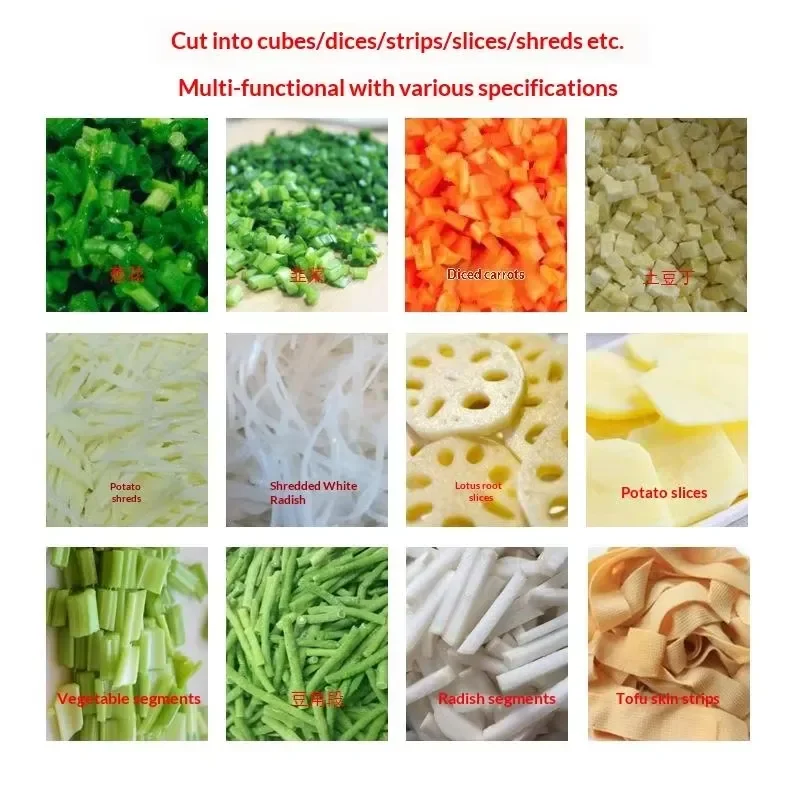 Automatic Stainless Steel Vegetable Cutter Double Blade for Slicing Dicing Shredding Multifunctional Kitchen Tool with One